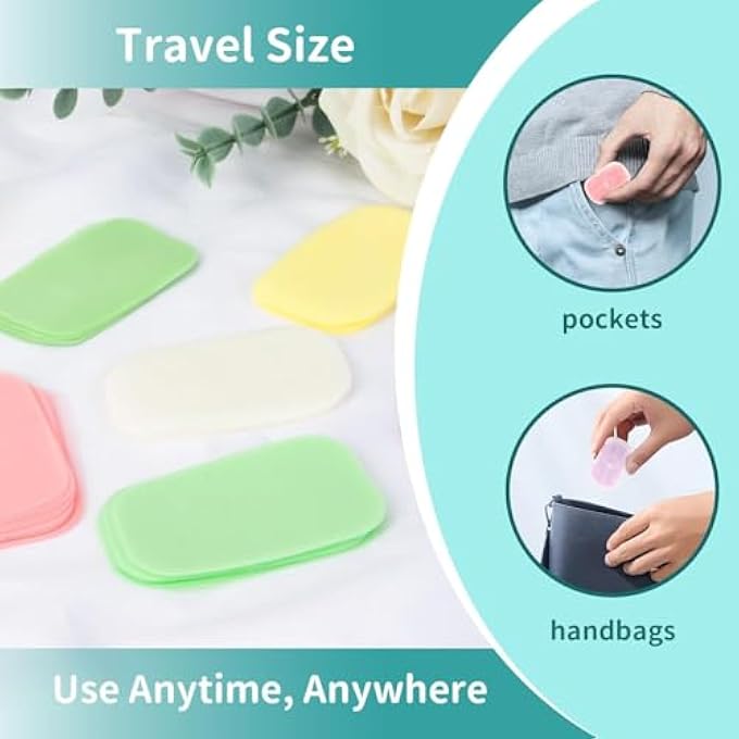 KASTWAVE 300 PAPER SOAP SHEETS FOR TRAVEL, 6 PACKS DISPOSABLE FOAMING HAND WASH SHEETS WITH PORTABLE BOX, MINI REFILL FLAKES FOR CAMPING, HIKING, AND ON-THE, GO ESSENTIALS - Image 5